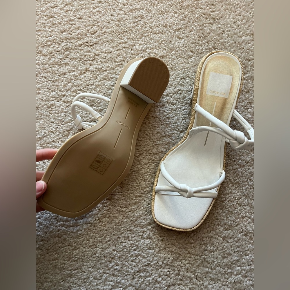 Dolce Vita White Knotted Strap Sandal - Picture 2 of 4